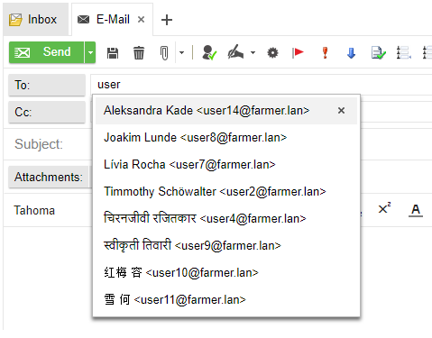 Suggestion list