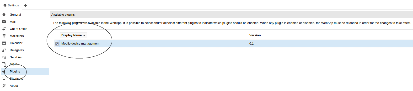 Enable MDM plugin