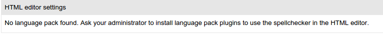 No language packs installed